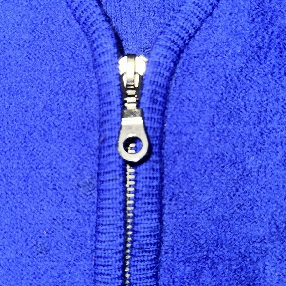 Requirements Blue 100% Wool Winter Snowflake Zip Up Vest Size Petite Plus - Picture 3 of 4